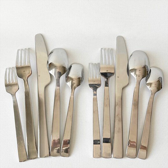 Gourmet Settings GS Cami 10pc Set Glossy Forks Knives Spoons Flatware 5pc x2 - Picture 2 of 7